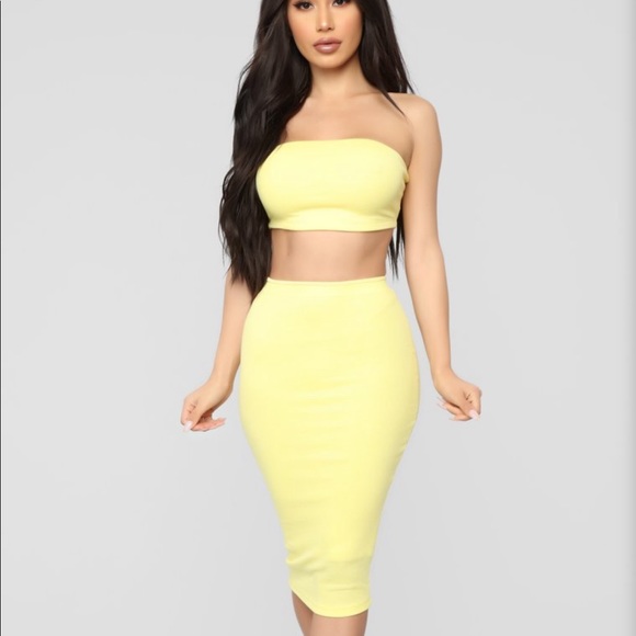 Fashion Nova Other - Chasing Thrills Skirt Set - Yellow